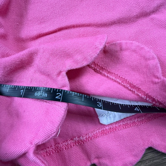 J. Crew Crewcuts Scallop Edge Chino Shorts Pink Sz 7 Button Closure Adjustable - Picture 2 of 10